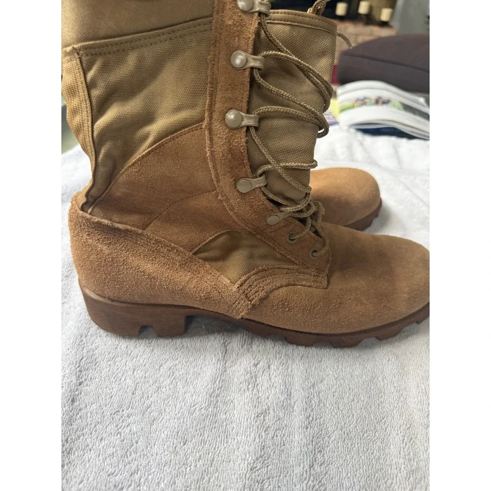 US Military Desert Combat Boots Tan Suede Nylon Tactical 9.5R 03215 Lug Sole